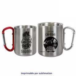 Tasses en inox inoxydable TREK avec mousqueton 10oz