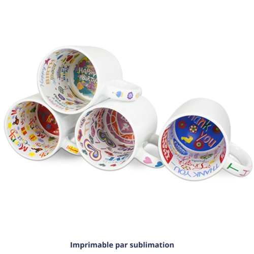 Tasse à thème en céramique avec impression à l’intérieur 11oz