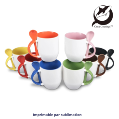 Tasse en céramique TWO TONES avec cuillère black Orca