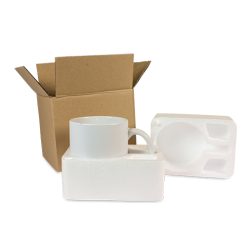 Boîte cadeau en carton avec insert en polystyrène pour mugs, lot de 30 pièces