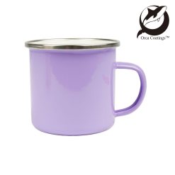 Tasse émaillée 12oz, avec rebord en acier argenté, Orca™ Coating PrintFabrik Grossiste en matériel de sublimation